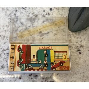 Simplex Holland 9 Piece Mini Wooden Puzzle Garage Bus Cars People Vintage Decor